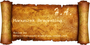 Hanuszek Armandina névjegykártya